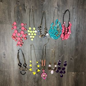 Lot of 10 Colorful Statement Necklaces - Bundle